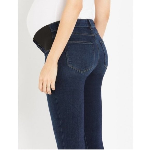 PAIGE Skyline Skinny Mona Maternity Jeans Dark Wash Denim sz 25 - Picture 2 of 13
